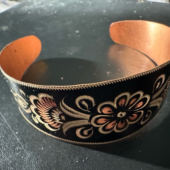 Vintage Painted Copper Bracelet - Picture 3 of 9